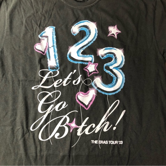 NEW Taylor Swift Eras Tour tee “1, 2, 3 Let’s Go B…” size XL - Picture 4 of 9
